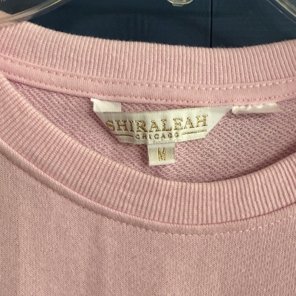 Shiraleah Pink “Festive” Holiday Sweatshirt Size Medium - Picture 4 of 6